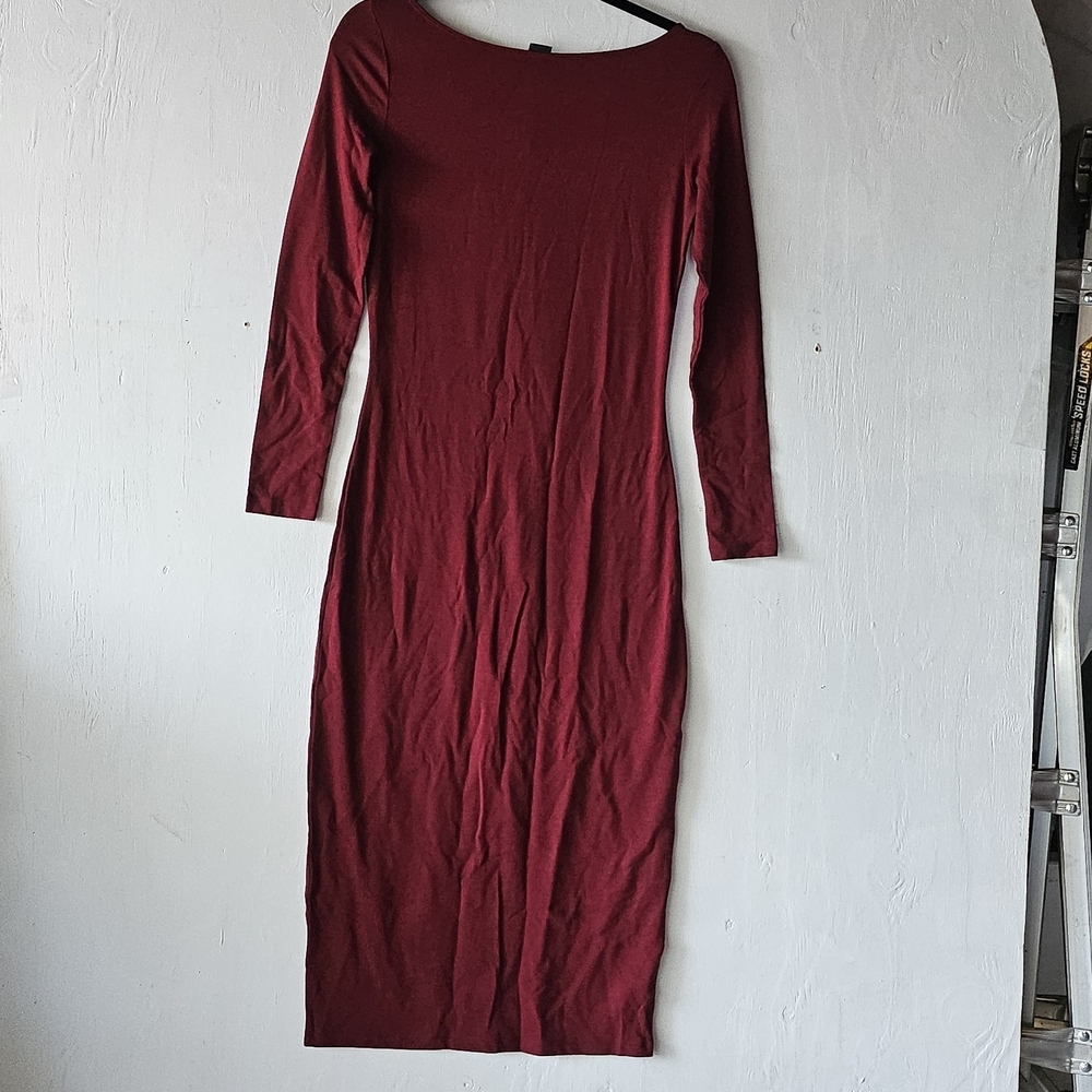 Wild Fable Maroon Long Sleeve Dress